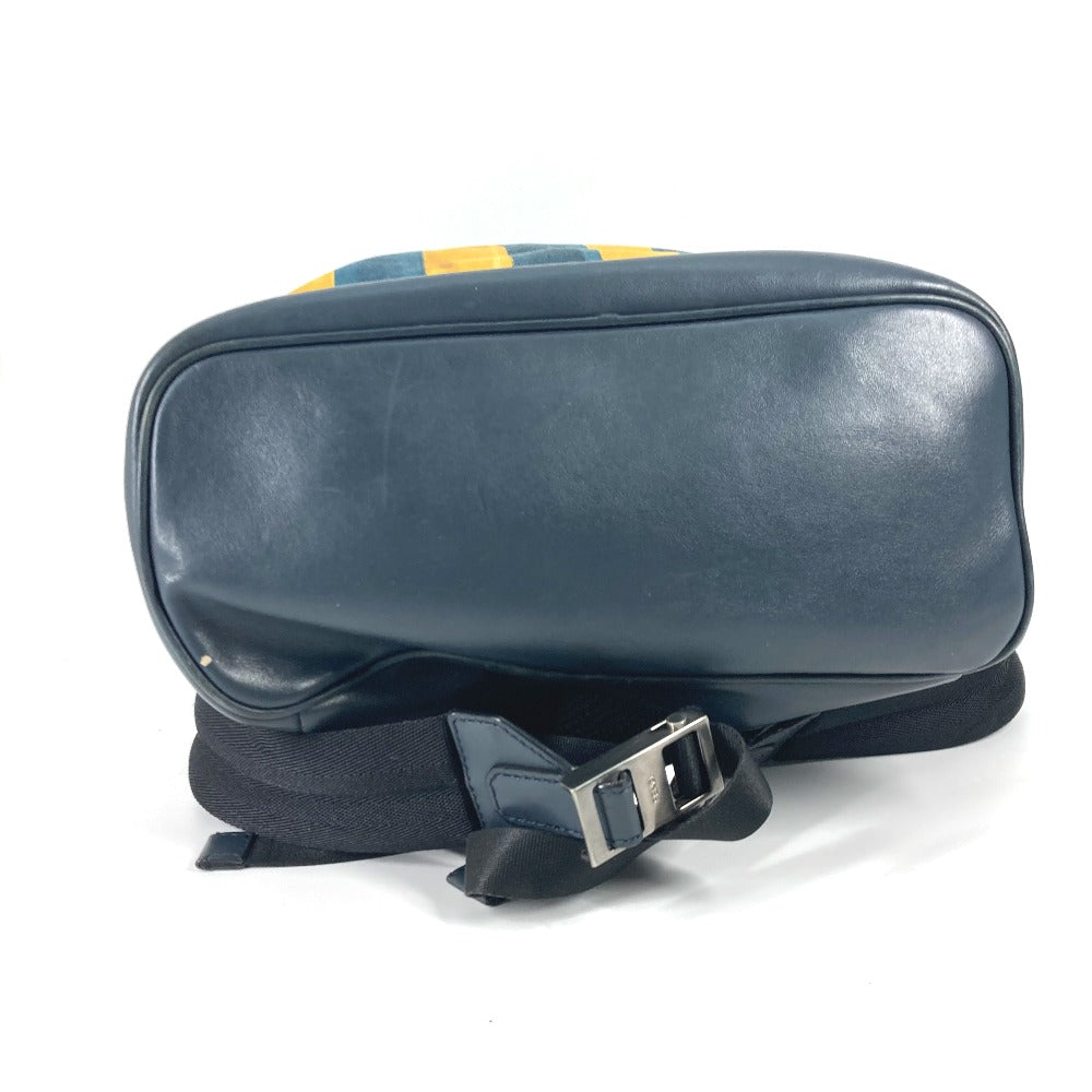 FENDI Backpack 7VZ031 Canvas / leather yellow Optikal Stripes mens