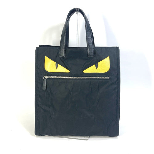 FENDI Tote Bag 7VA367 Nylon black Monster Bugs mens