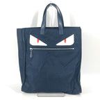 FENDI Tote Bag 7VA367 Nylon, Leather Navy Shoulder Bag monster
