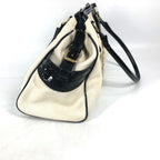 FENDI Tote Bag Canvas, enamel white Studs logo Etnico Women