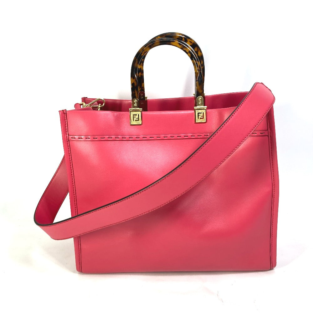 FENDI Tote Bag 8BH386 leather pink Shoulder Bag Sunshine shopper Women