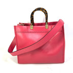 FENDI Tote Bag 8BH386 leather pink Shoulder Bag Sunshine shopper Women