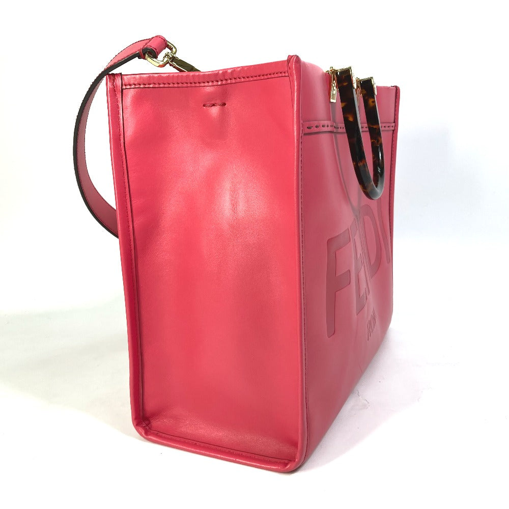 FENDI Tote Bag 8BH386 leather pink Shoulder Bag Sunshine shopper Women