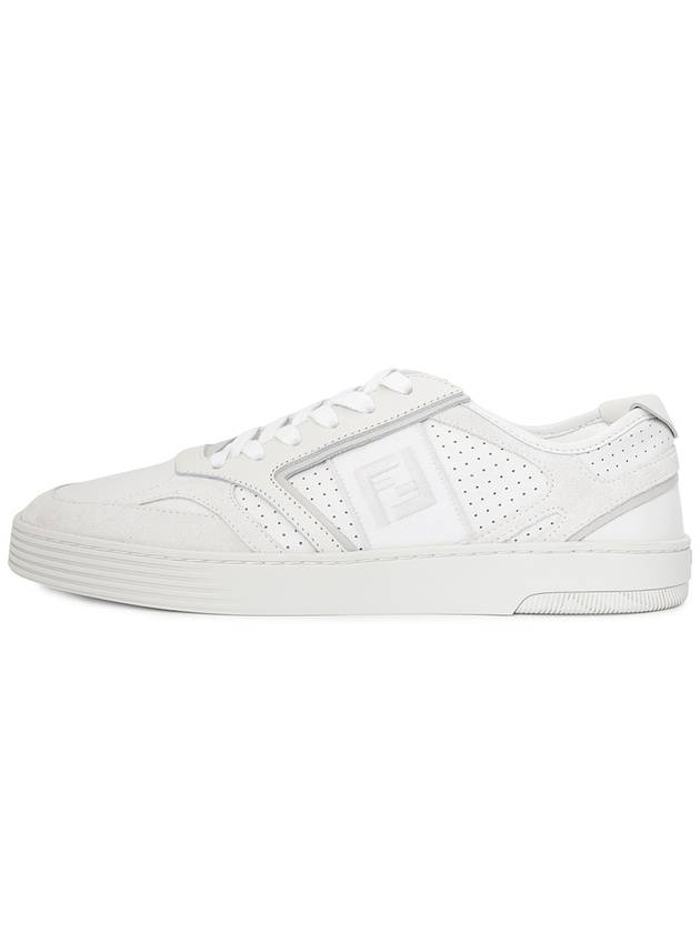 Fendi Step Leather Low Top Sneakers White
