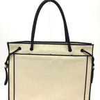 FENDI Tote Bag 8BH379 canvas Beige x black logo rome shopper Women