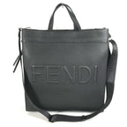 FENDI Tote Bag 7VA583 leather black shoulder bag shopper medium