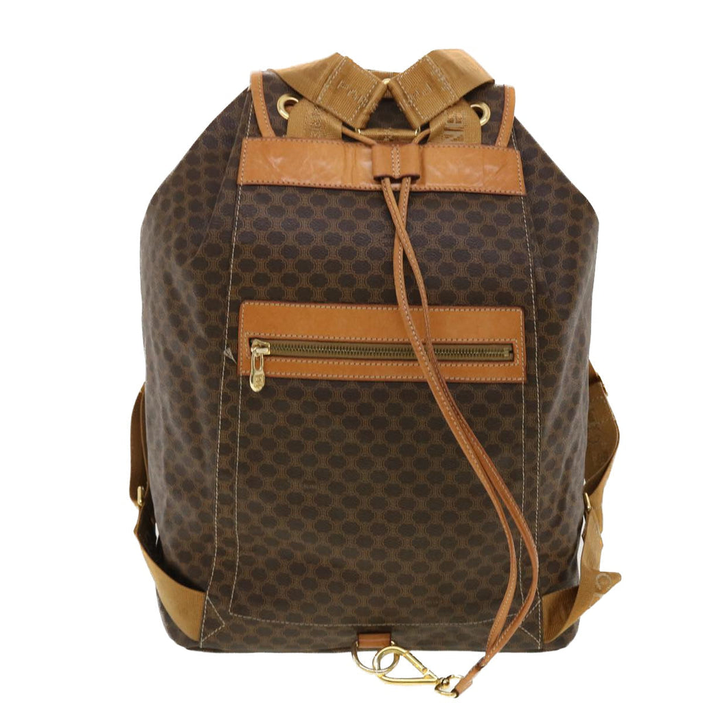 CELINE Macadam Canvas Backpack PVC Leather Brown  40328