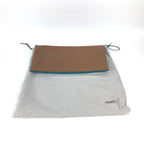 FENDI Clutch bag 8BP062 leather Brown bag pouch By color