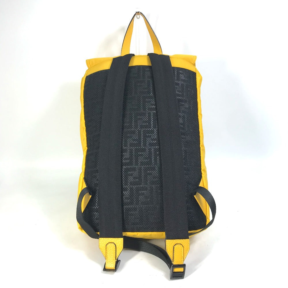 FENDI Backpack 7VZ066 Nylon / leather yellow Fendines mens