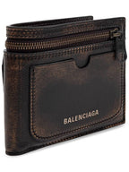 Balenciaga Balenciaga Leather Wallet With Logo, Men's, Brown