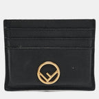 Fendi Black Leather F Is Fendi Card Holder
