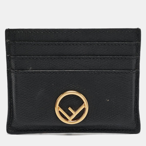 Fendi Black Leather F Is Fendi Card Holder