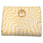 Fendi Yellow White Leather Compact Wallet