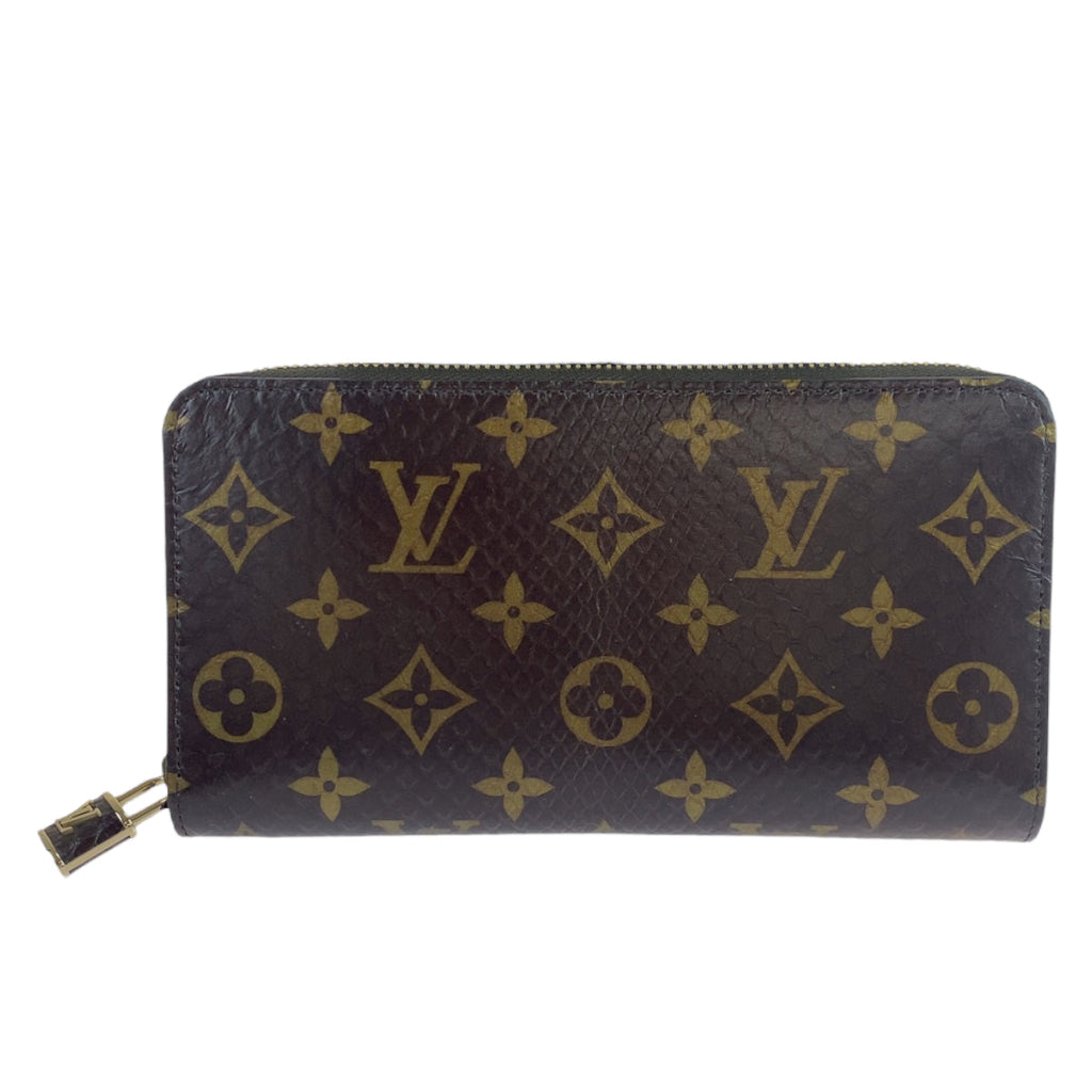 Louis Vuitton Monogram Zippy Wallet Python Brown