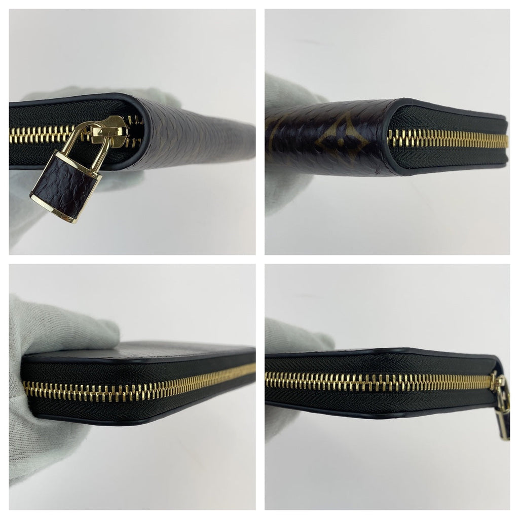 Louis Vuitton Monogram Zippy Wallet Python Brown