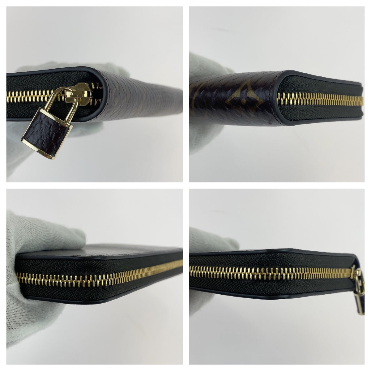 Louis Vuitton Monogram Zippy Wallet Python Brown