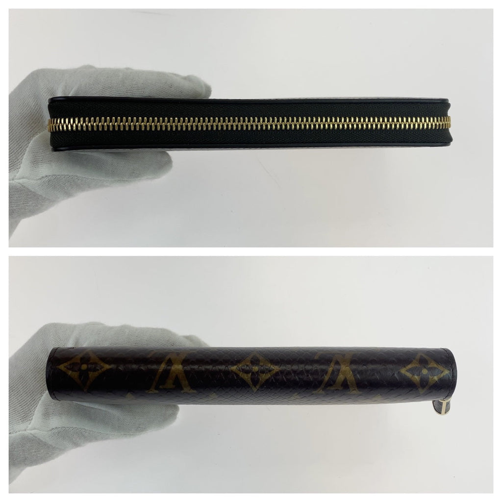 Louis Vuitton Monogram Zippy Wallet Python Brown