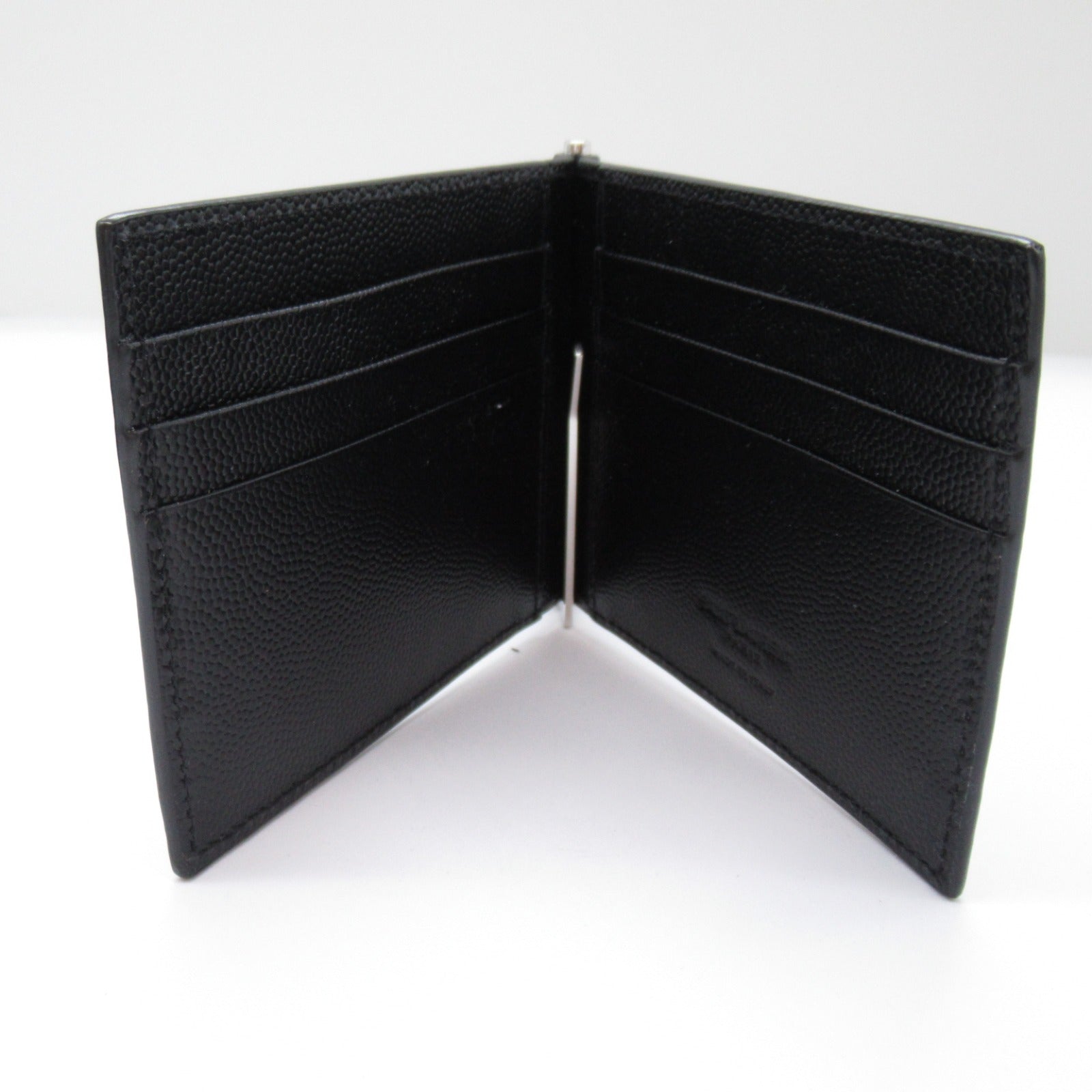 Saint Laurent Double Fold Wallet Double Folded Wallet Leather  Wallet Black 378005BTY0N1000