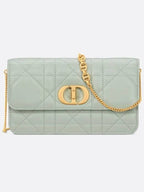 Miss Caro Chain Leather Shoulder Bag Pistachio Green Dior