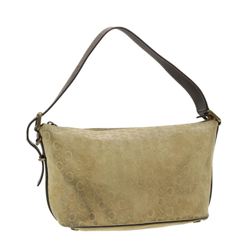 CELINE C Macadam Canvas Shoulder Bag Beige  40751