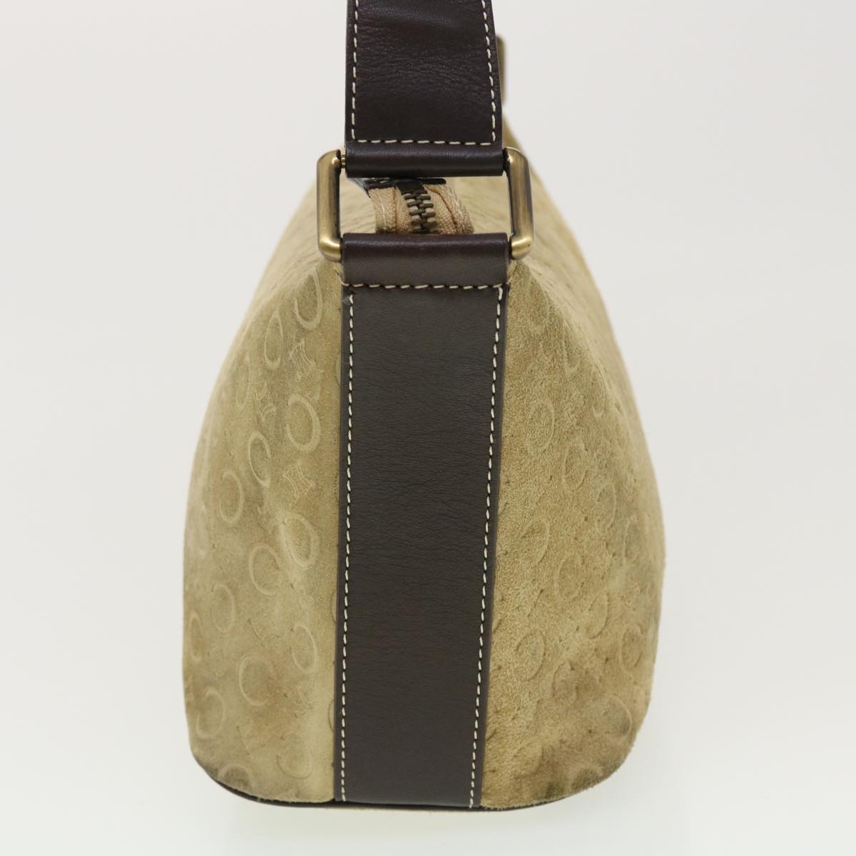 CELINE C Macadam Canvas Shoulder Bag Beige  40751