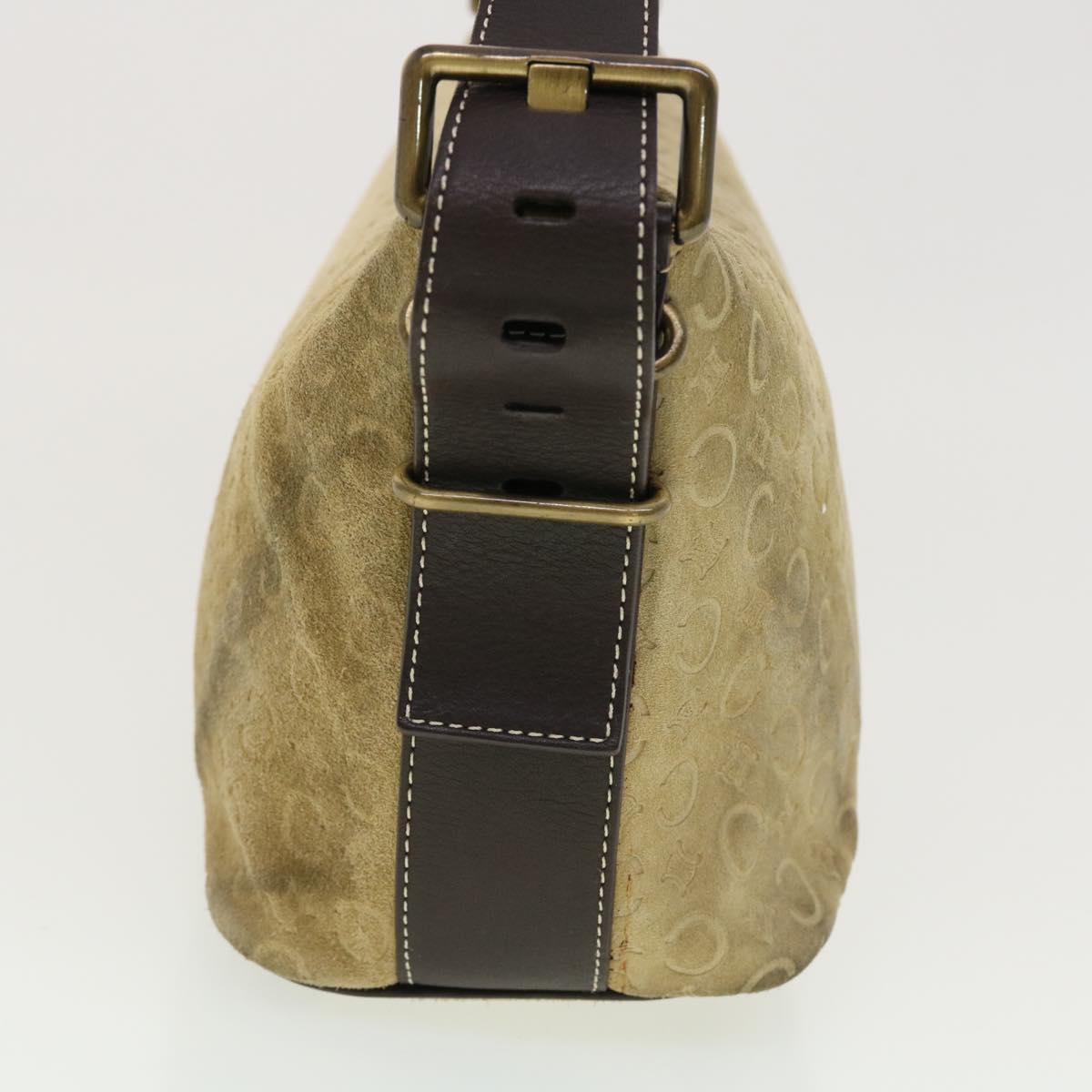 CELINE C Macadam Canvas Shoulder Bag Beige  40751