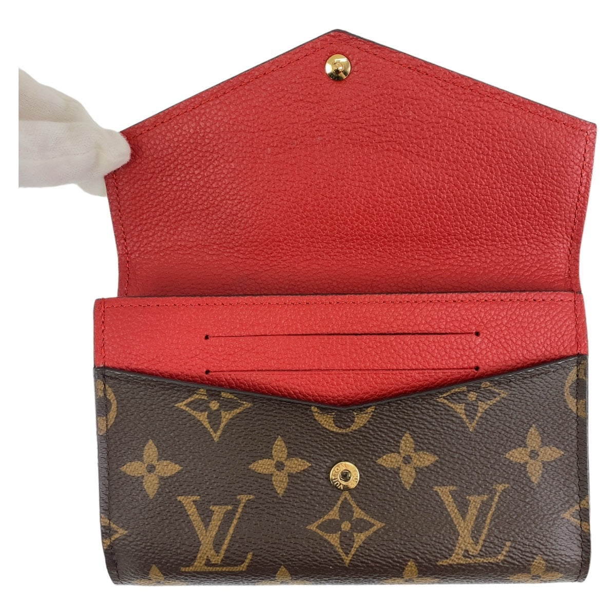 Louis Vuitton Monogram Compact Wallet Red M60140