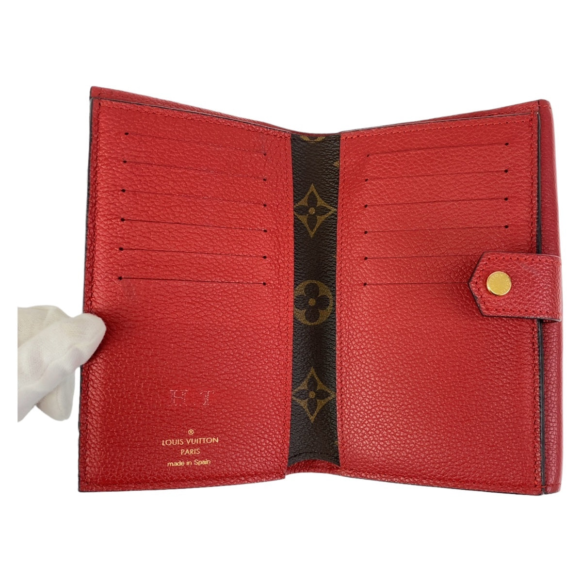 Louis Vuitton Monogram Compact Wallet Red M60140