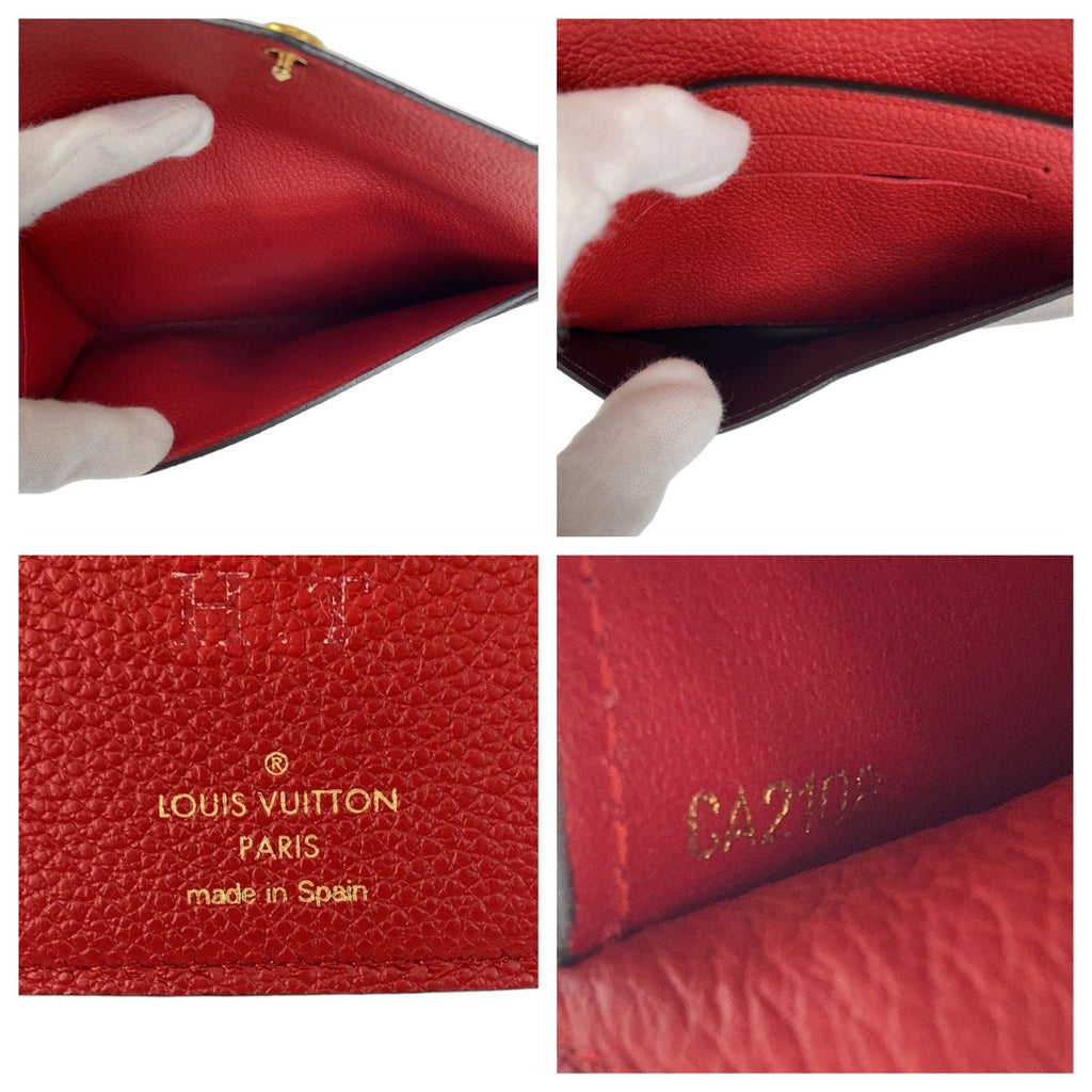 Louis Vuitton Monogram Compact Wallet Red M60140