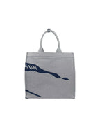 Burberry Knight Canvas Tote Women Navy Gray Tote Bags