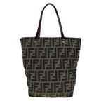 Fendi Zucca Canvas Leather Tote Bag