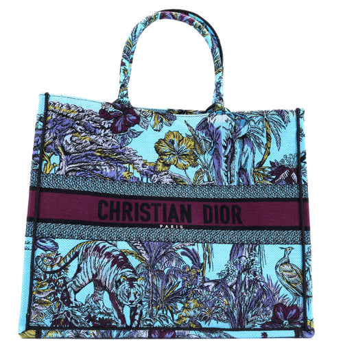 Dior Book Tote Embroidered Canvas Large