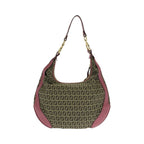 Fendi Zucchino Chef Hobo Canvas Shoulder Bag