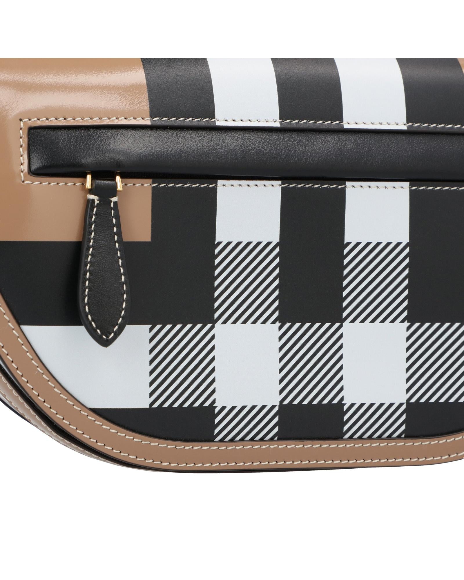 Burberry HalfMoon Leather Shoulder Bag Women Brown | Brown