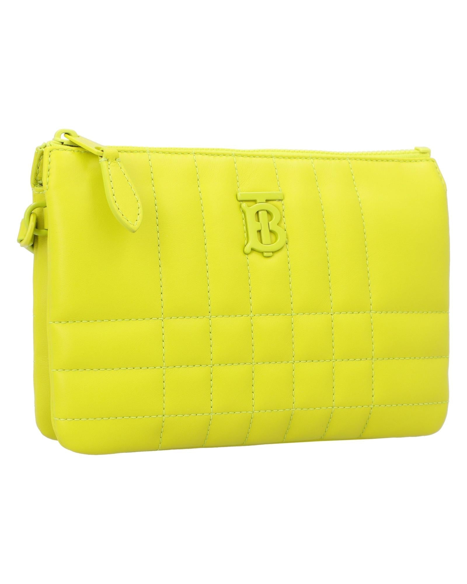 Burberry Quilted Leather Crossbody Bag Women Yellow | Yellow Messenger Bags