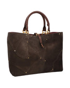Chloe Woody Large Tote Suede Women Brown | Brown Tote Bags