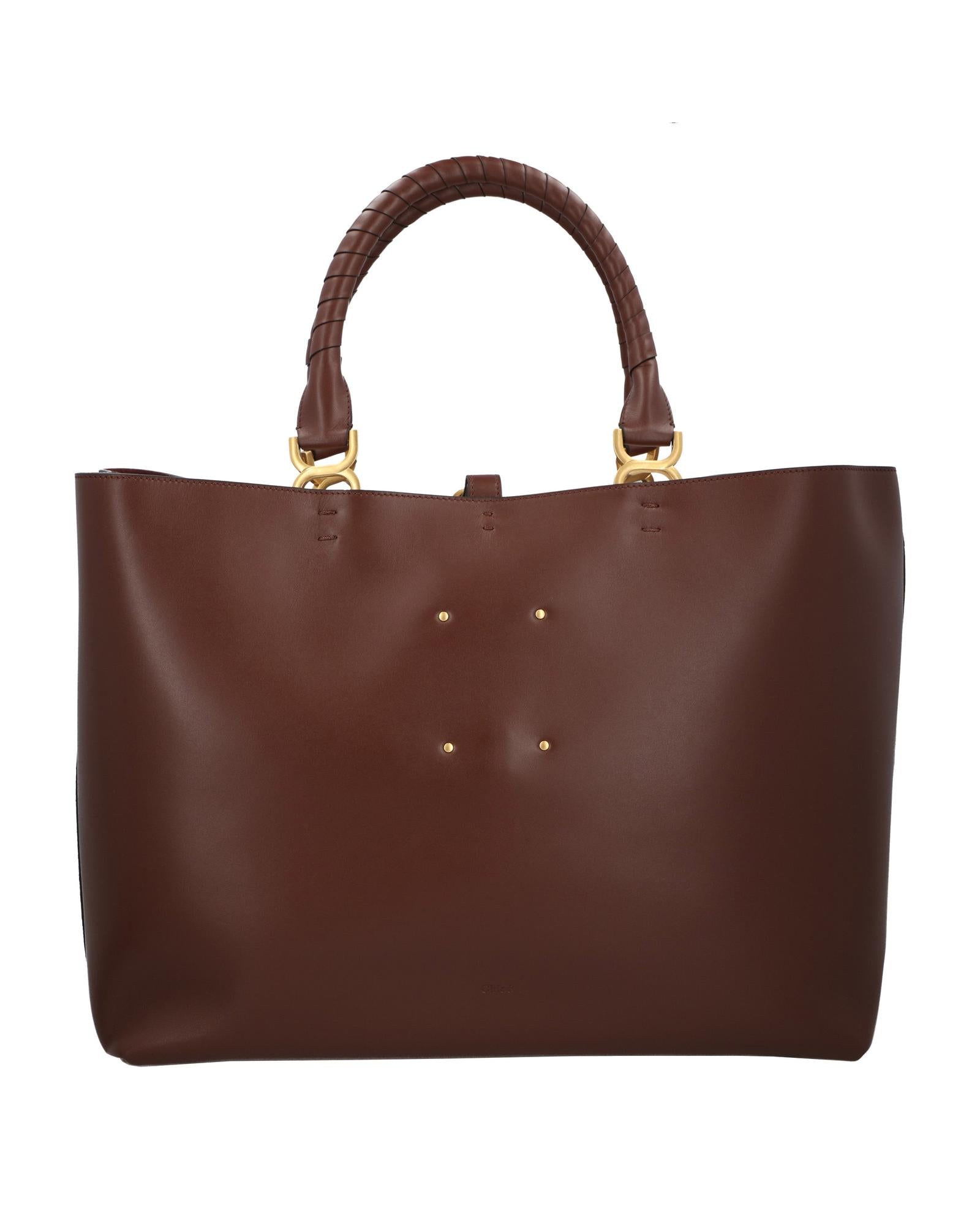 Chloe Woody Large Tote Suede Women Brown | Brown Tote Bags
