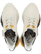Fendi Flow FF Jacquard Leather Running Low Top Sneakers White