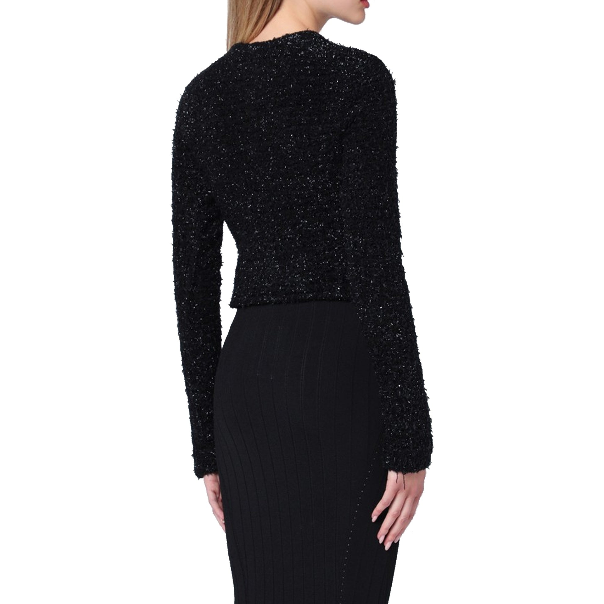 Balenciaga Crop Boucle Cardigan Women