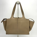 CELINE Baby Grained Calfskin Medium Tri-Fold Bag Taupe LA46701
