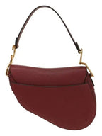 Saddle Grained Calfskin Shoulder Bag Red Dior