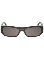 Balenciaga Shield Rectangular Sunglasses Black