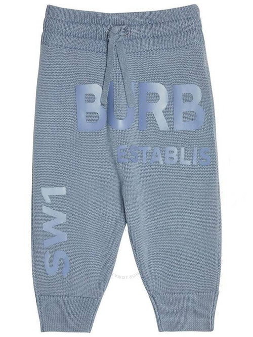Burberry Burberry Boys Clarise Knitted Joggers in Shale Blue Size 18M