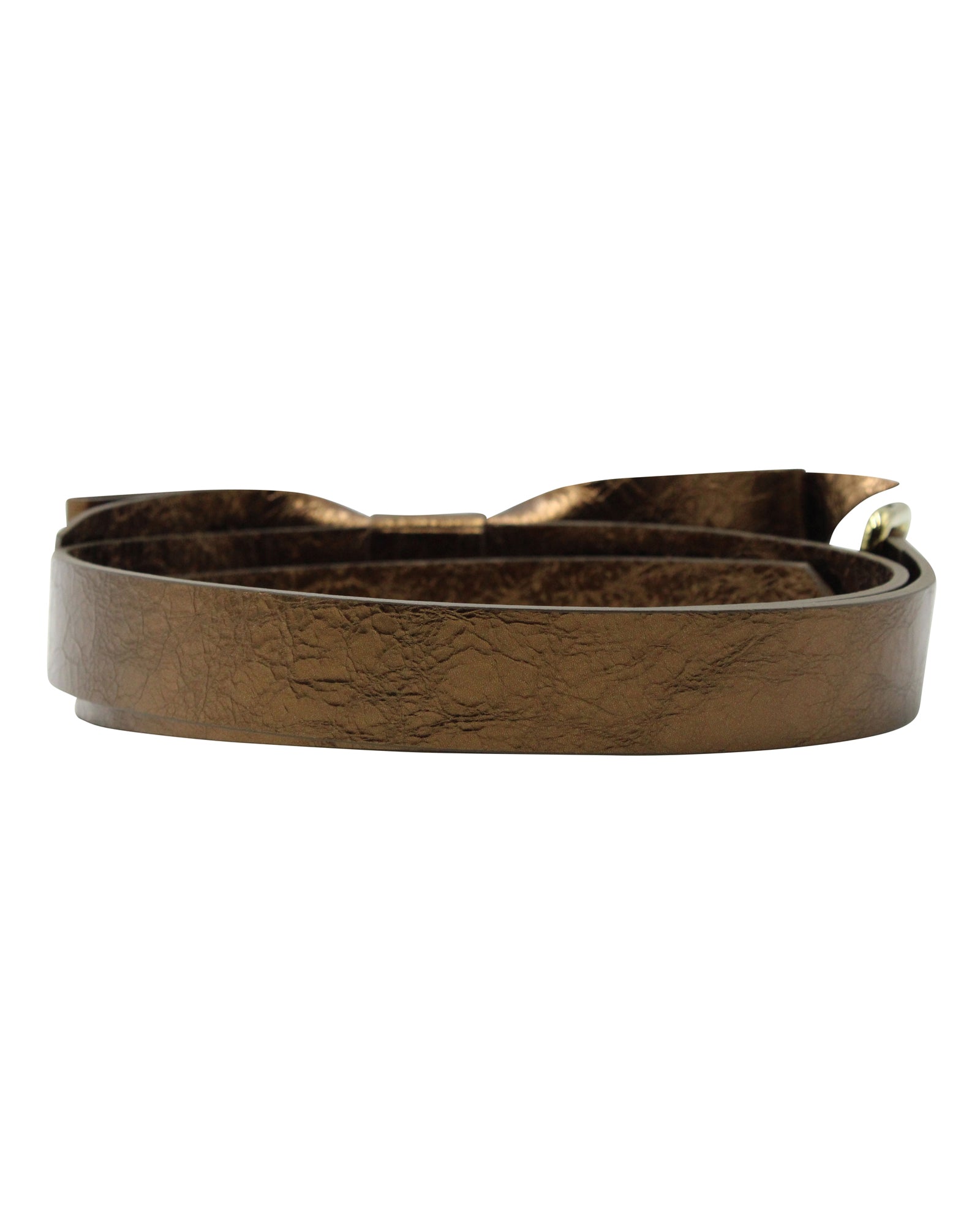 Chloe Bow Detail Buckled Belt in Bronze Leather
