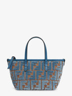 Fendi Roll FF Jacquard Velvet Tote Bag Light Blue