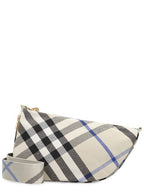Burberry Shield Check Medium Cross Bag Beige
