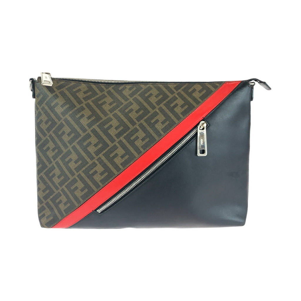 Fendi Diagonal PVC Clutch Bag