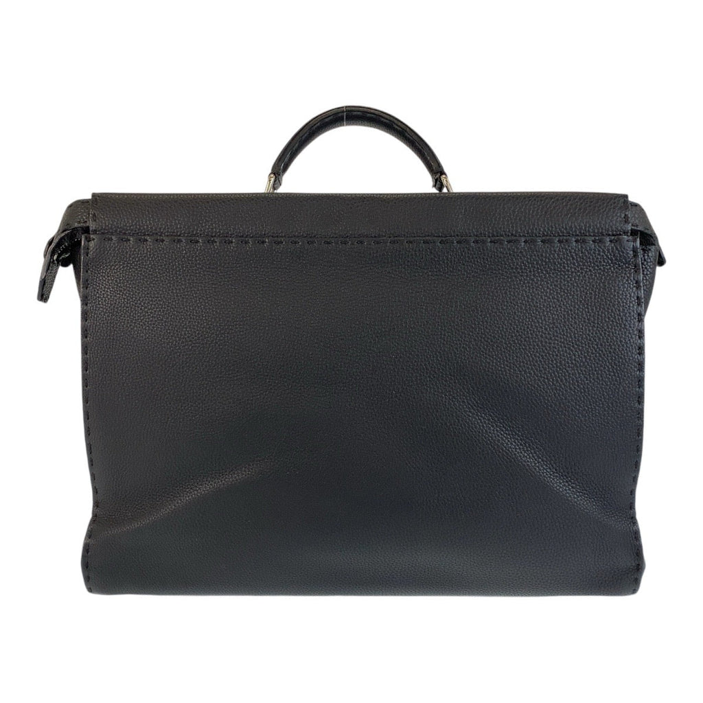 Fendi Peekaboo Leather Briefcase Black