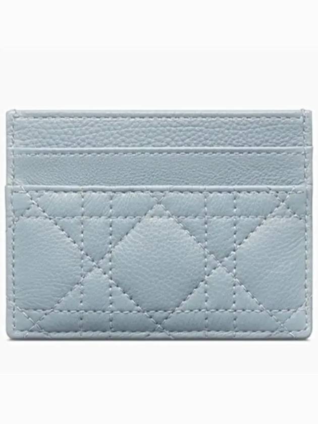 Caro 5 Slot Supple Cannage Calfskin Card Wallet Cloud Blue Dior
