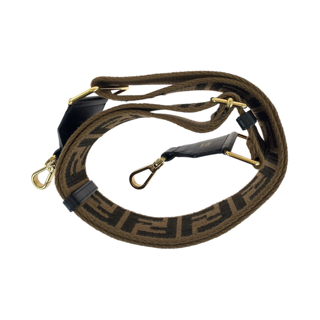 Fendi Zucca Canvas Leather Shoulder Strap